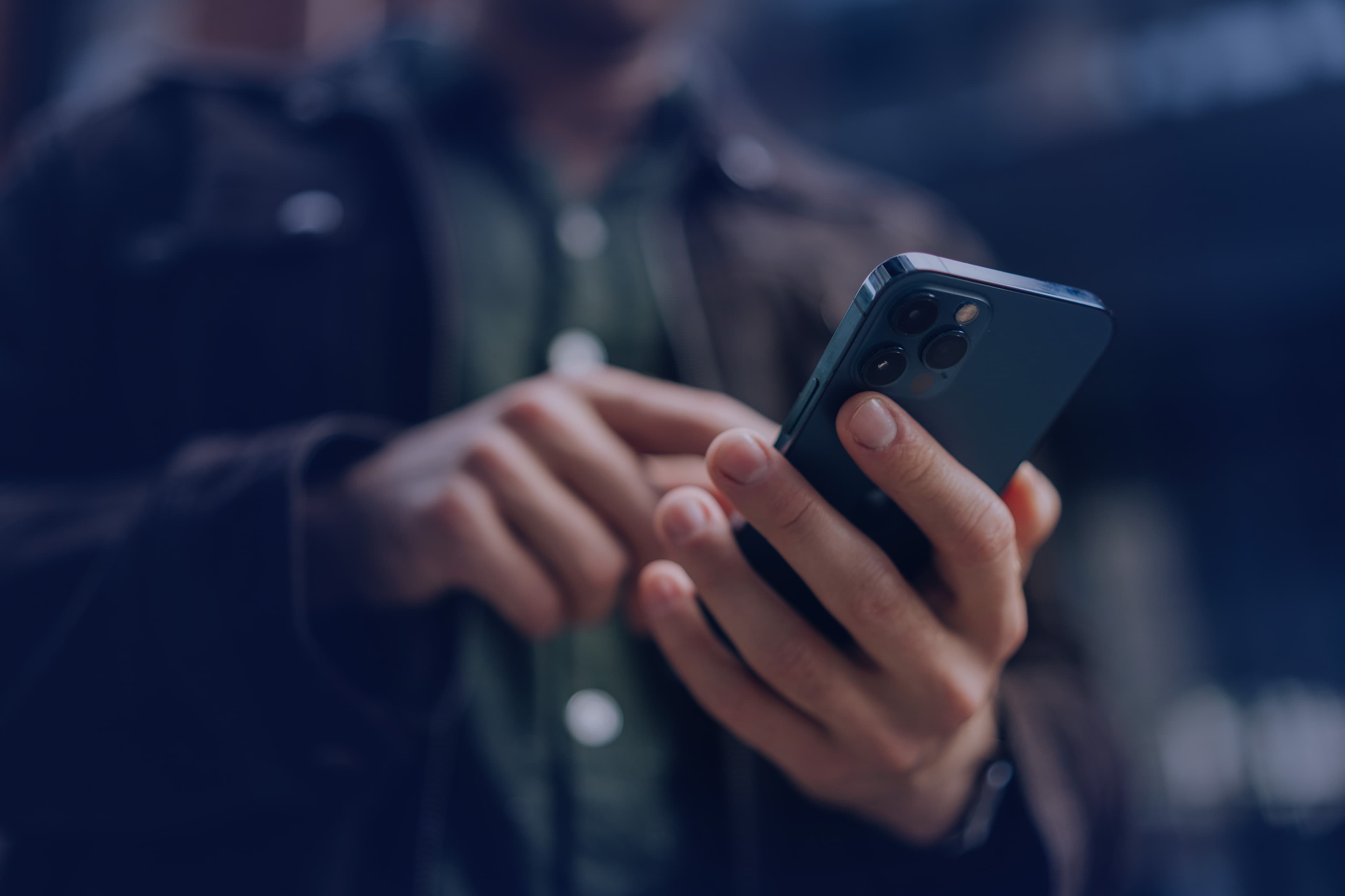 A person using a smartphone